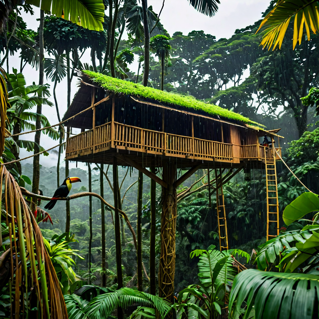 A treehouse village connected...