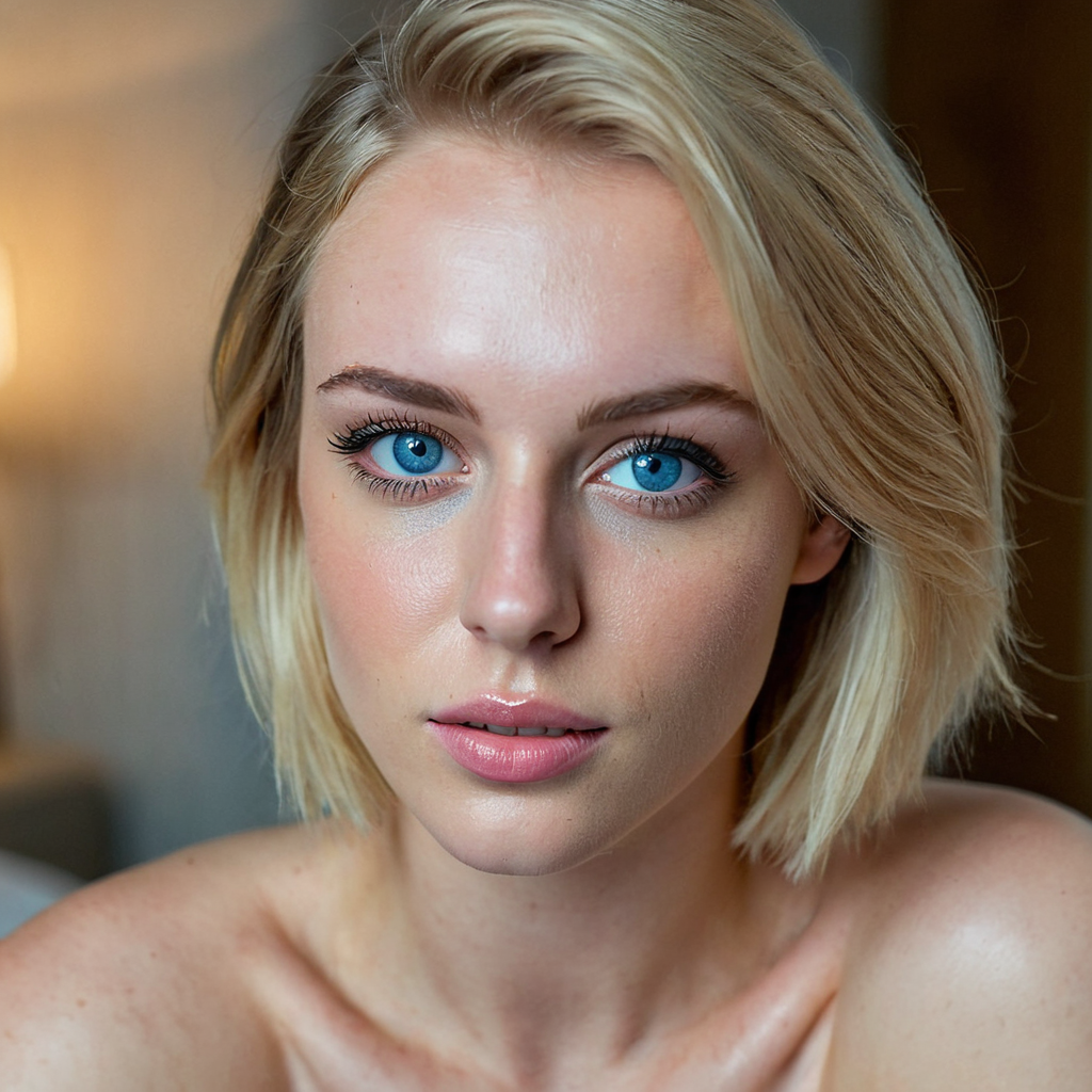 cute 18 yo, fully naked i bedroom in front of mirror, pussy...