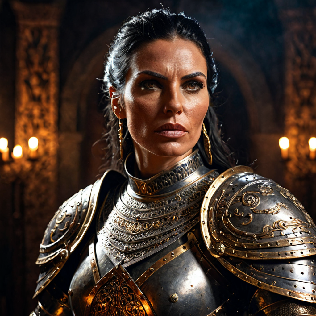 Portrait of a fierce warrior p...