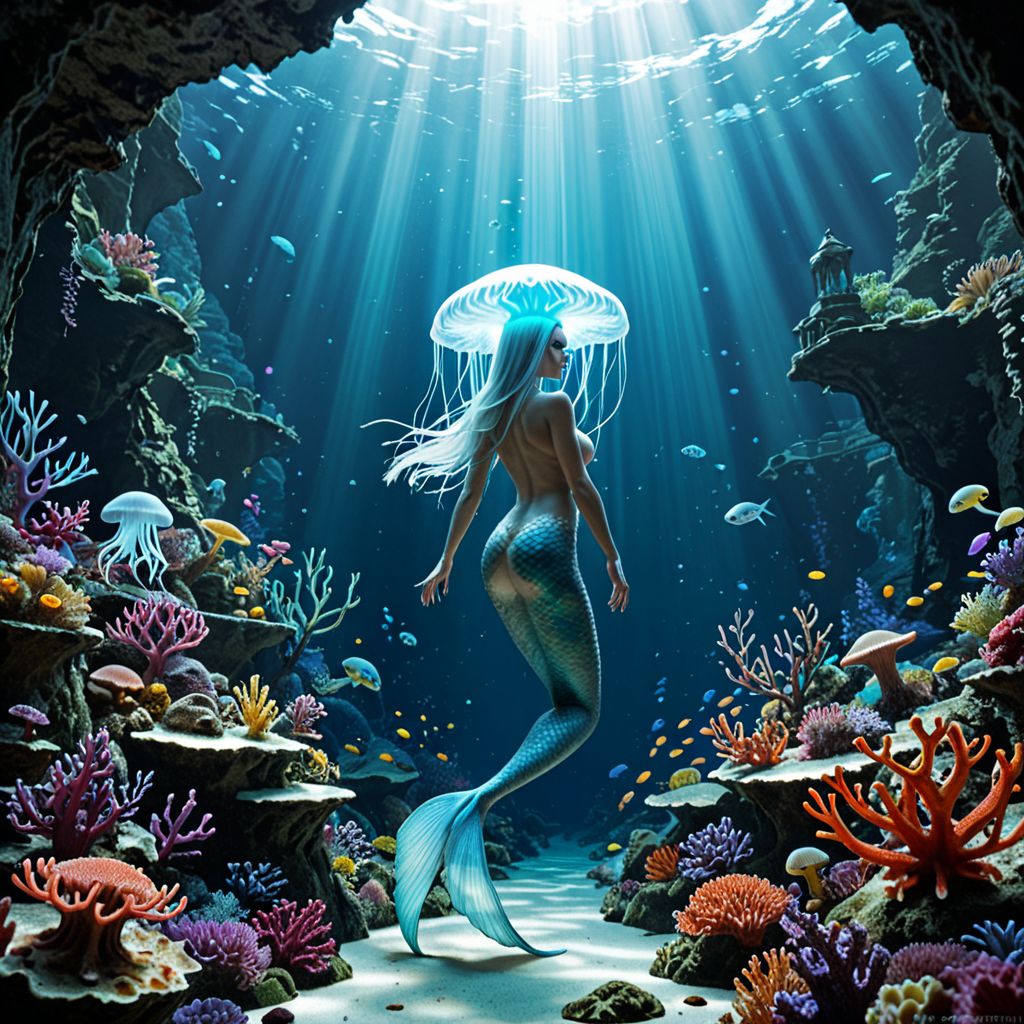 Enchanted underwater palace wi...